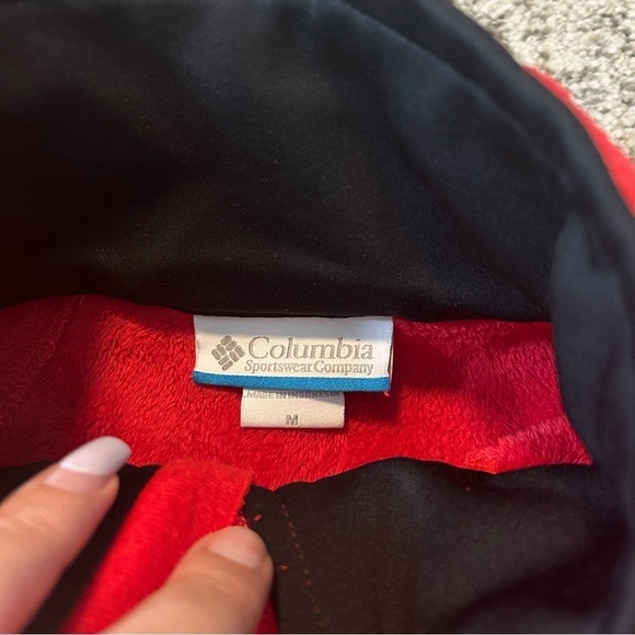 Columbia Interchange Red & Black Fleece Full-Zip Jacket Sweater Size Medium - Picture 7 of 10